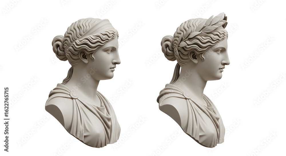 Obraz premium Elegant Greek Goddess Bust Sculptures Home Decor