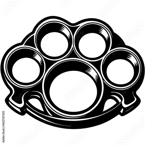 Black Brass Knuckles Weapon Design.
