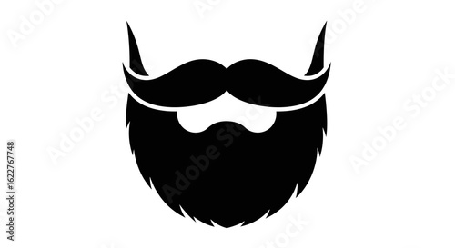 Vector illustration of beard and mustache style isolated on white background