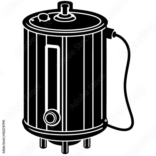 Black Silhouette of a Water Heater.