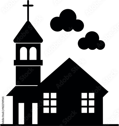 Iconic silhouette of a building's weather station with black detail