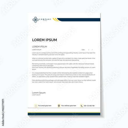 Professional business letterhead template for corporate communication and branding design needs