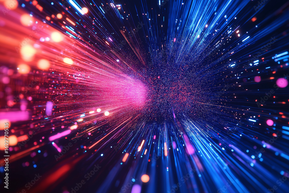 Obraz premium Abstract data flow in virtual space