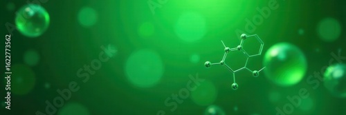 Abstract green background with chemical formulas overlay , bio, molecular