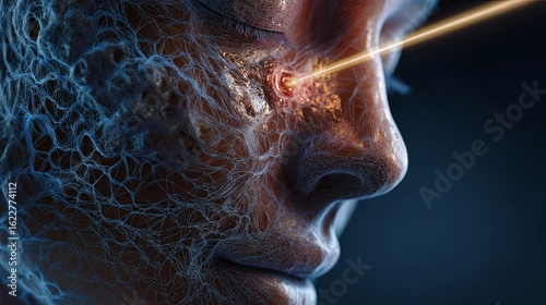 Laser Penetrating Skin Cell Layer in Scientific Visualization