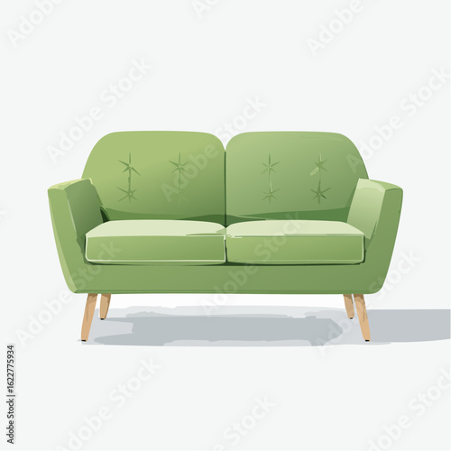 Schlichtes Zweisitzer-Sofa in Pastellgrün