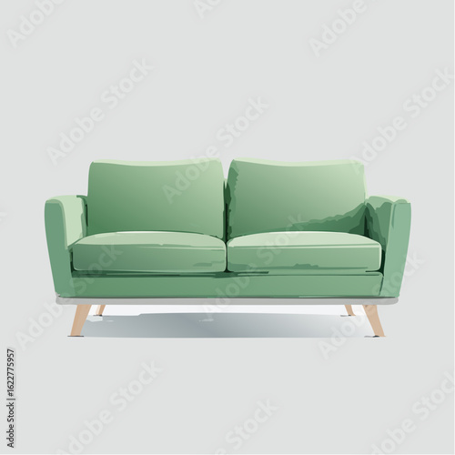 Schlichtes Zweisitzer-Sofa in Pastellgrün