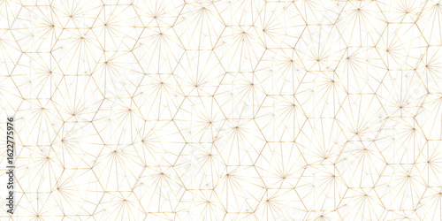 Abstract of simple golden line triangle pattern geometric background. Seamless geometric polygonal repeatable pattern swatch background, Trendy design vector background for web backdrop orpaper print.