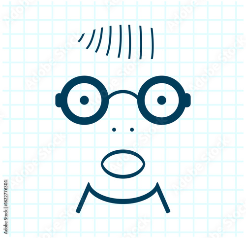 Vector illustration on a checkered background
