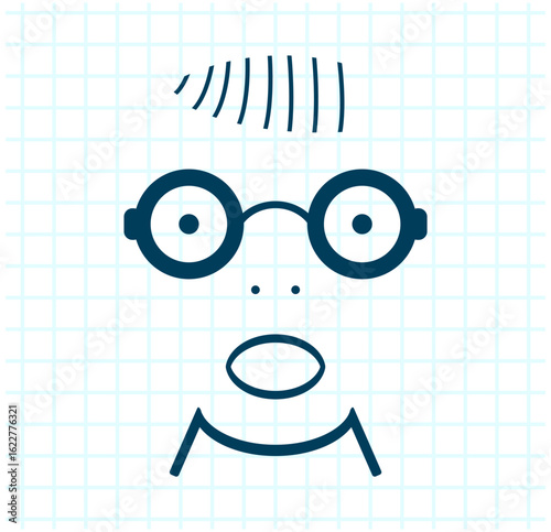 Vector illustration on a checkered background