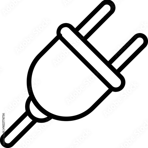 Electric Plug Icon Power Connection Charging Energy Line Vector Symbol