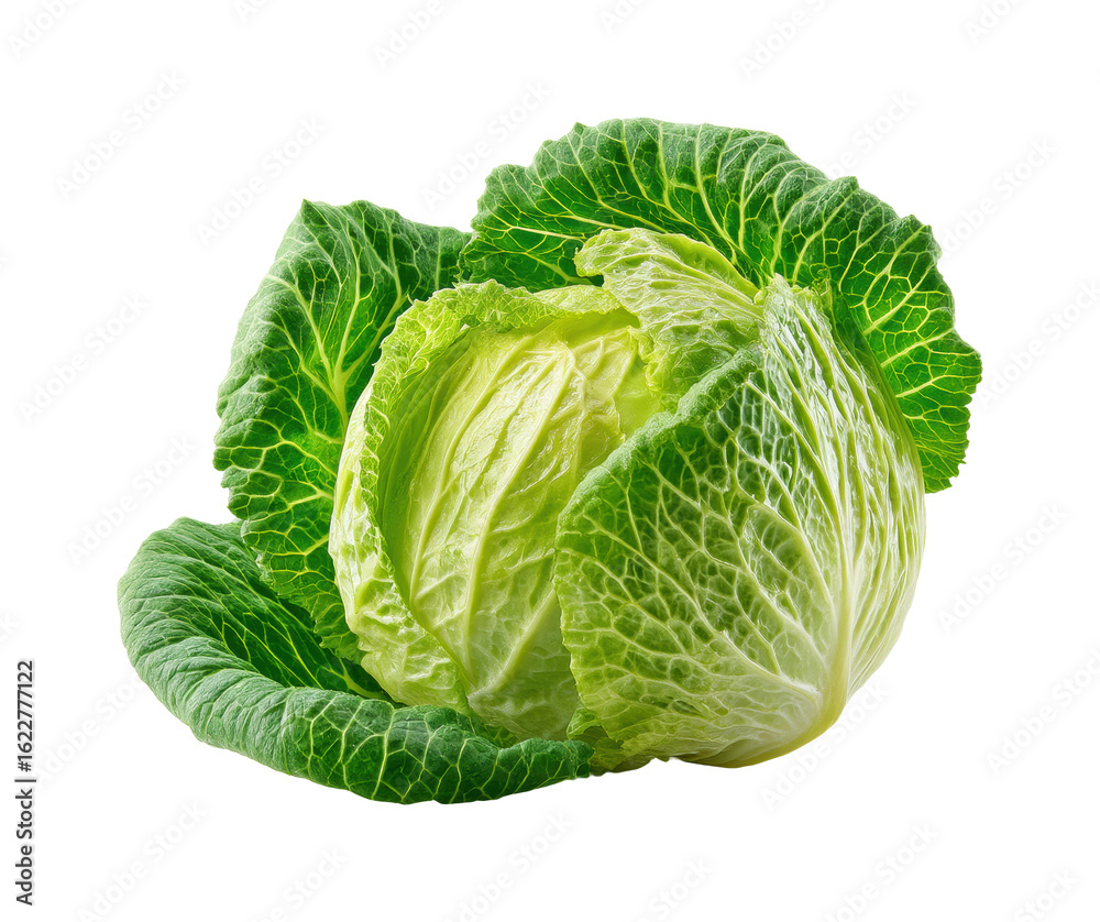 Fototapeta premium Fresh cabbage harvest organic farm food natural isolated on transparent background, png