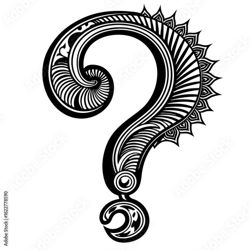 Intricate Tribal Question Mark Design.
