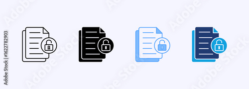 File Access Icon Set Multiple Style Collection