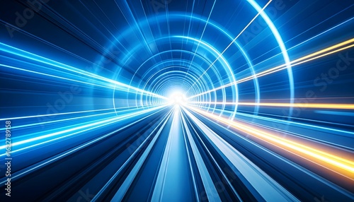 Warp Speed tunnel, light streaks ahead