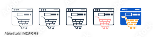 Online Store different style icons set vector illustration. 