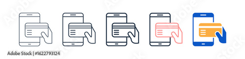 Payment different style icons set vector illustration. 
