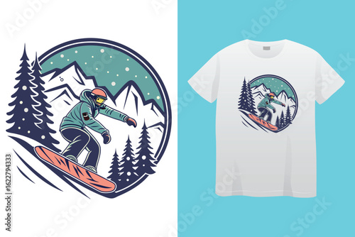 Hand drawing goggles vector illustration and slogan for print design.