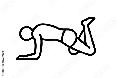 Top view silhouette of a man in a yoga pose on a white background vector