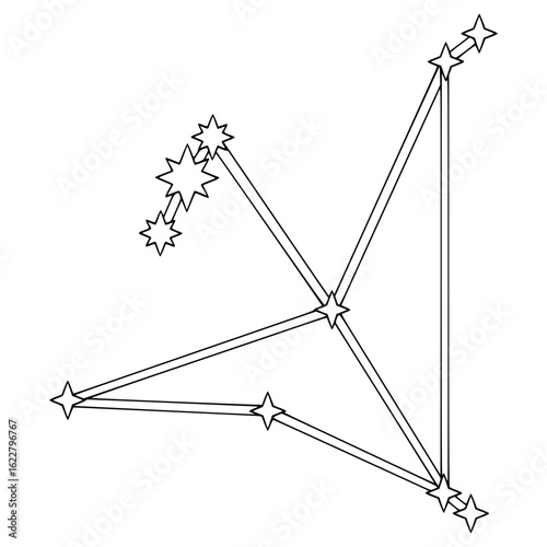 Aquila constellation illustration hand drawn outline vector