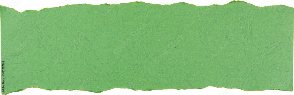 Fototapeta premium Green textured paper strip isolated on white background for creative design and craft projects