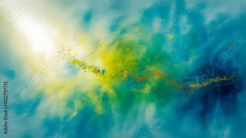 Abstract burst of light and color background blue