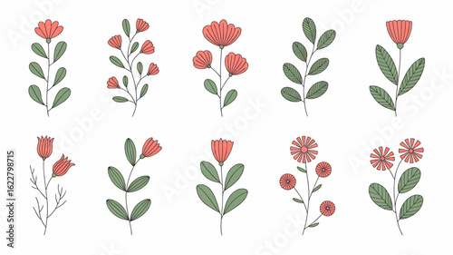 Wallpaper Mural red tulips on white background Torontodigital.ca