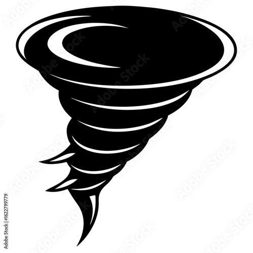 Tornado vector silhouette black design white background 