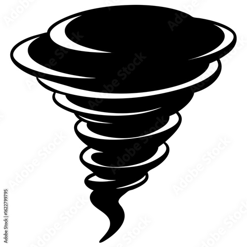 Tornado vector silhouette black design white background 