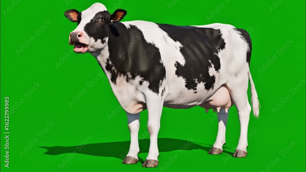 Holstein dairy cow on green background Holstein dairy cow on green background