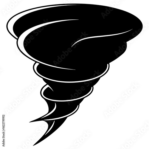 Tornado vector silhouette black design white background 