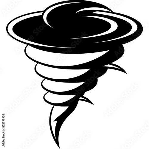 Tornado vector silhouette black design white background 