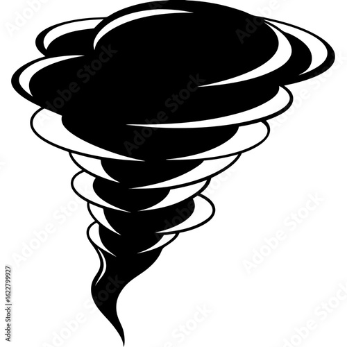 Tornado vector silhouette black design white background 