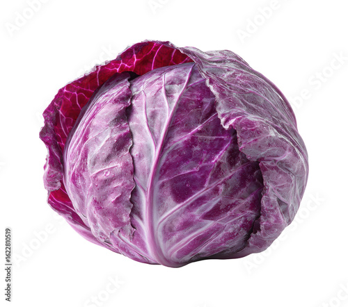 Harvesting fresh purple cabbage local farm food isolated on transparent background, png