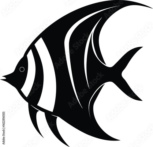 Logo vectoriel bleu de dauphin de bande dessinée poisson nageant dans l