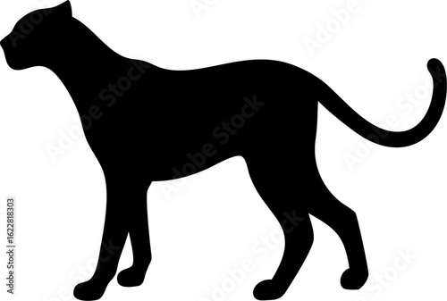 Panther Silhouette Icon – Wild Animal, Nature & Power Symbol

