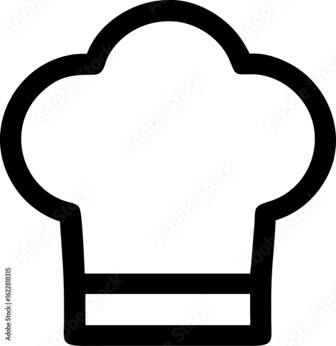 Modern Cook Hat Outline – Gastronomy, Food Service & Professional Kitchen Vector


