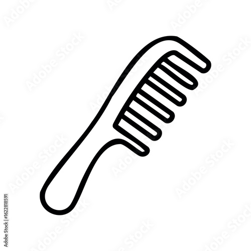 Simple and elegant black comb design for hair styling and grooming – stock vector icon in line style