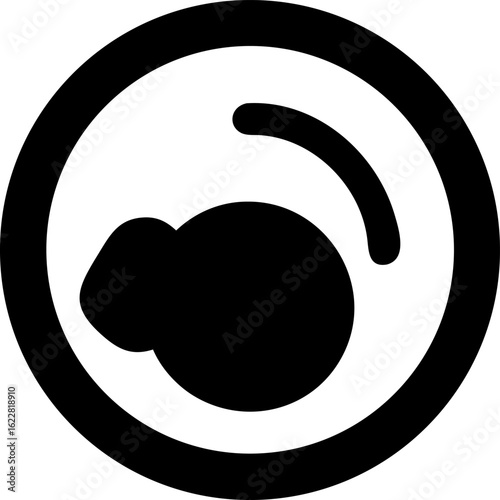 Plate with Food Silhouette Icon – Meal, Dining & Restaurant Symbol

