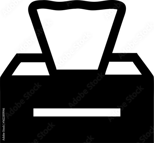 Tissue Box Silhouette Icon – Hygiene, Health & Cold & Flu Symbol

