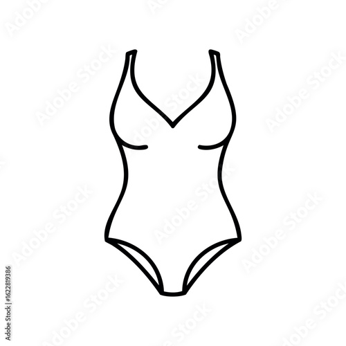 Line art of stylish one-piece swimsuit design – stock vector icon in line style