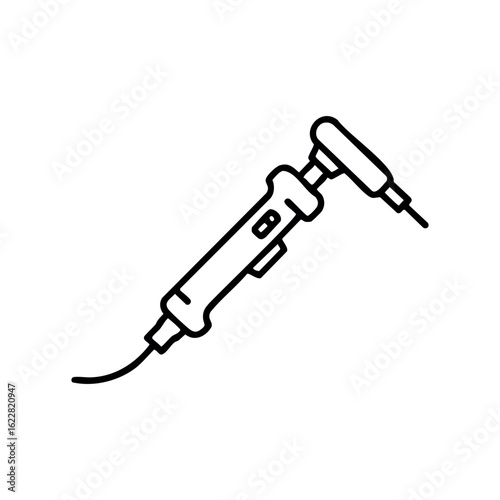 Medical handheld dermapen device for skin treatments – stock vector icon in line style
