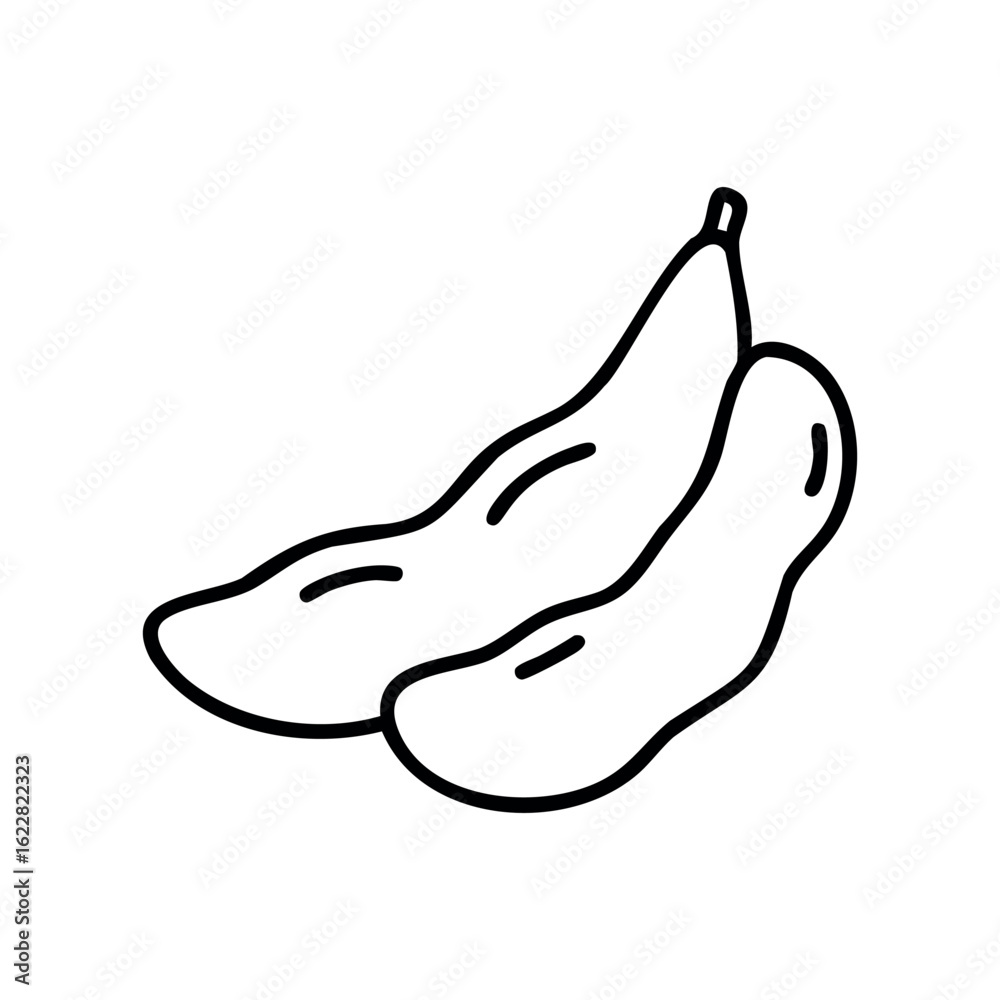 Simple outline of two peanuts in minimalist style – stock vector icon in line style Simple outline of two peanuts in minimalist style – stock vector icon in line style