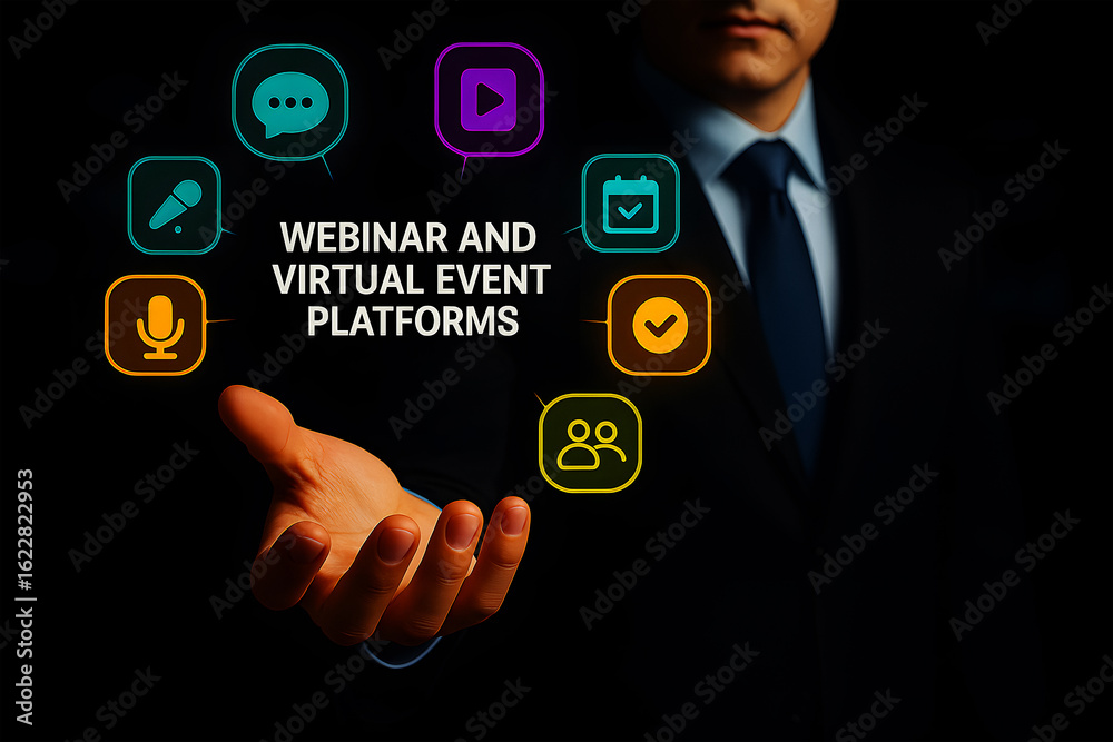 Fototapeta premium Webinar & Virtual Event Platforms