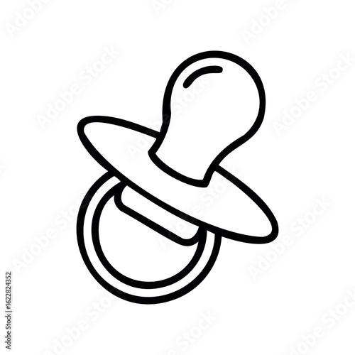 Simple outline of a baby pacifier design – stock vector icon in line style