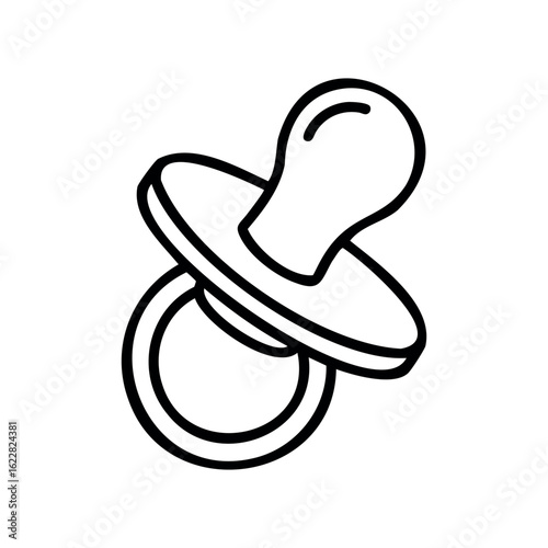 Line art of a baby pacifier icon for infant care and parenting – stock vector icon in line style