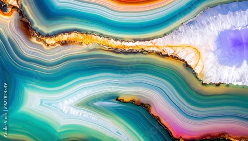 agate crystal under colored gels