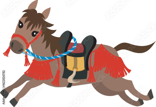 年賀状素材イラスト　午年　馬　