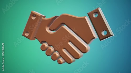 3D handshake icon on gradient background