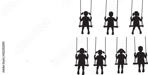 Silhouette vectors of business people, families, and couples illustrate various aspects of life and work